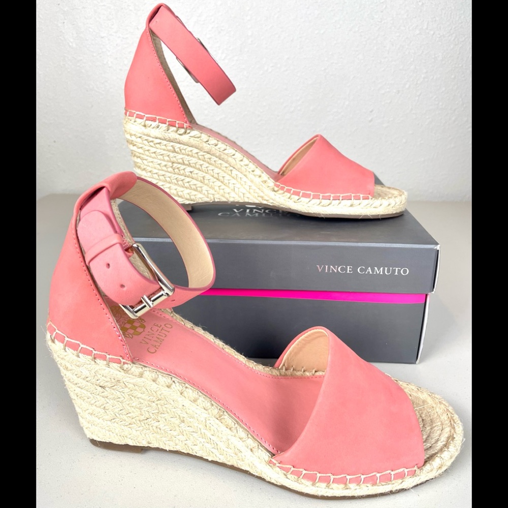 Vince Camuto Women's Leera Suede Espadrilles Wedge Heel Sandals Size 9.5